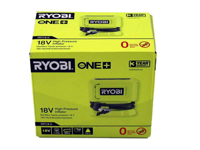 Ryobi RPI18-0 - Compressore a batteria portatile - 18V - SENZA BATTERIA E CARICABATTERIE