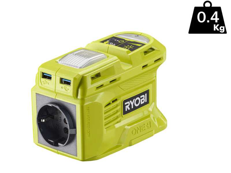 Ryobi RY18BI150B-0 - Inverter 18V 2Ah - Potenza 150 W - Funzione caricabatterie