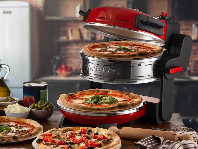Ariete Pizzeria Rosso 0927/00 - Forno pizza elettrico doppio - Pietra refrattaria
