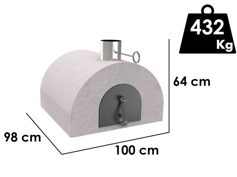 Edilmark FR 1600 - Forno a legna da incasso con piano cottura 86x84 cm