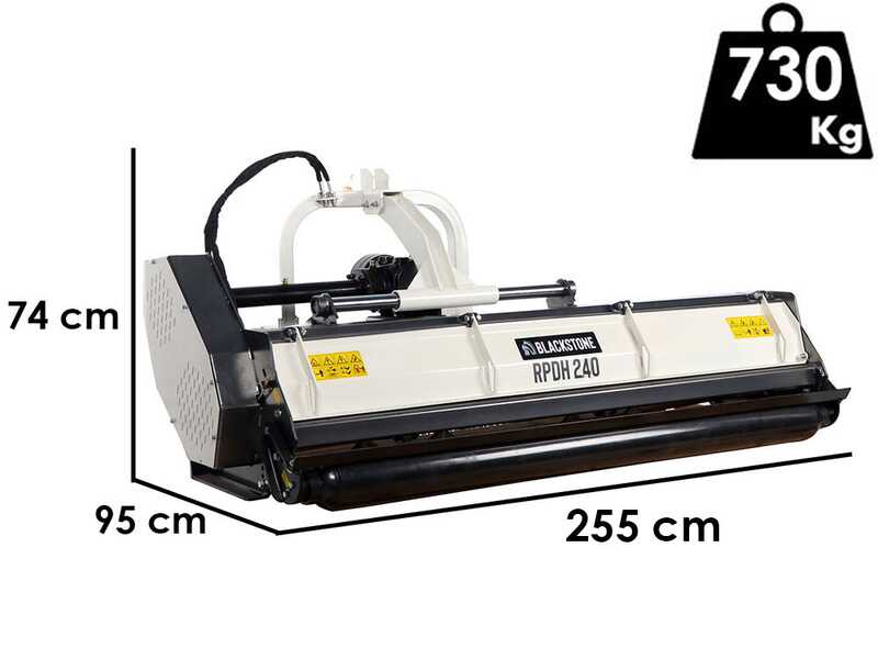 BlackStone RPDH 240 - Trinciaerba per trattore - Serie pesante - Spostamento idraulico