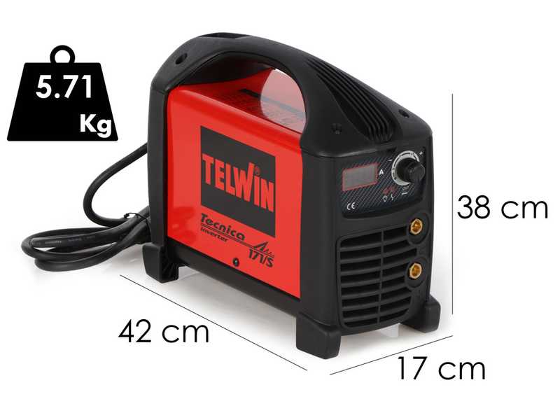 Telwin Tecnica 171/S - Saldatrice inverter (MMA, TIG) + Valigetta, corrente continua (DC)