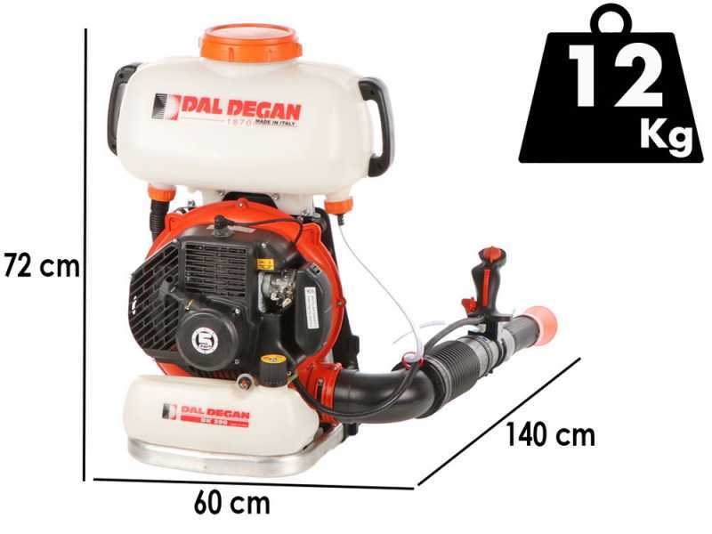 Dal Degan DK 200 - Atomizzatore a zaino a scoppio a spalla - Pompa di spinta integrata - 80 cc