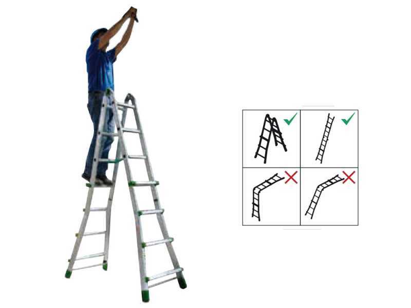 Facal Eurobriko BK/4 A, 2x10 gradini, 5.12 m - Scala in alluminio telescopica - Altezza stimata operativa 6.05 m