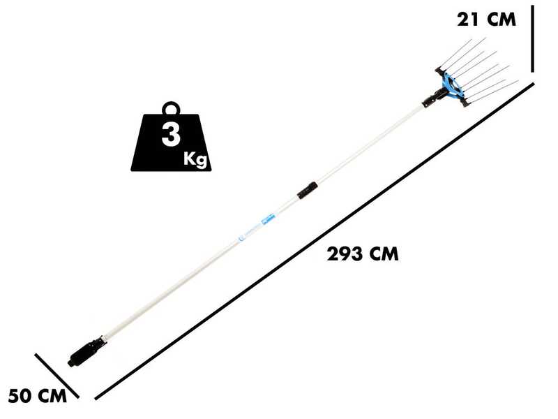 Campagnola Icarus V1 ECO Plug-in - PROM.0141 - Asta in alluminio - 225 - 290 cm - Abbacchiatore elettrico a batteria - 21.6V 5Ah