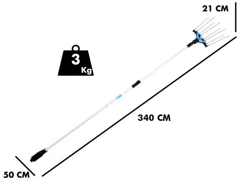 Campagnola Icarus V1 ECO Plug-in - PROM.0140 - Asta in alluminio - 225 - 340 cm - Abbacchiatore elettrico a batteria - 21.6V 5Ah