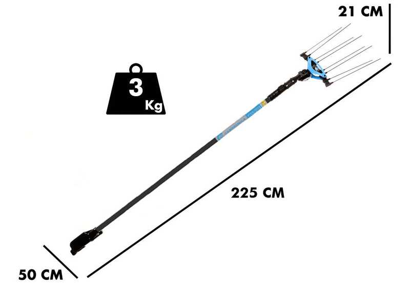 Campagnola Icarus V1 ECO Plug-in - Asta in carbonio - 225 - 290 cm  - Abbacchiatore elettrico a batteria - 21.6V 5Ah