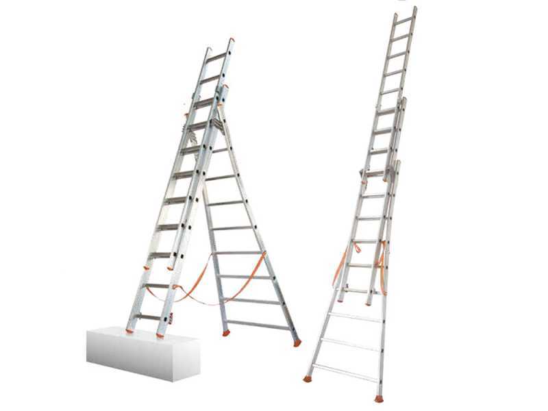 Facal Atlanta ATL290-3, 3x10 gradini, 6.54 m - Scala in alluminio - Altezza stimata operativa 6.95 m