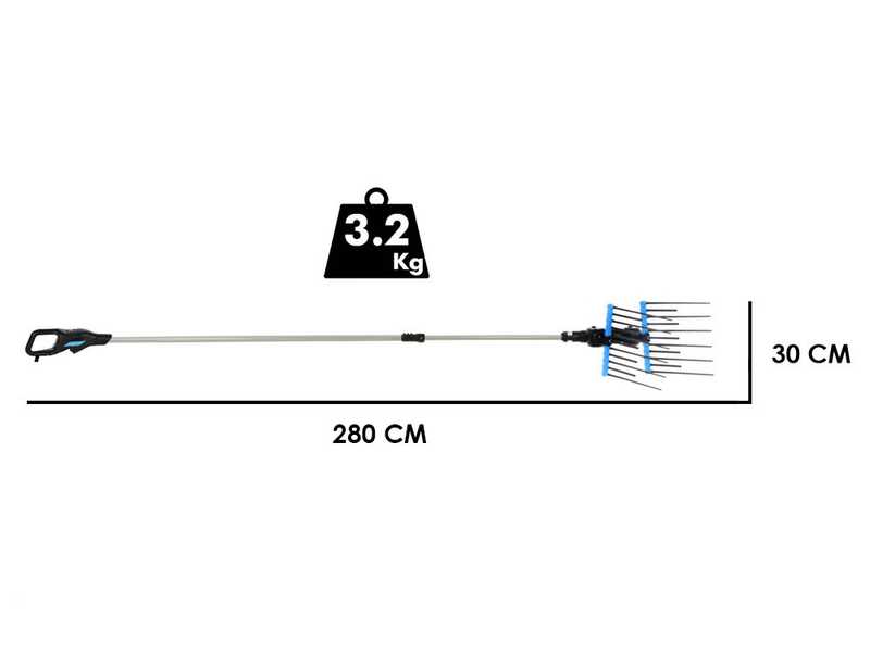 Campagnola Alice STAR ECO Plug-in - Asta in alluminio - 210 - 280 cm - Abbacchiatore elettrico - 21.6V 5Ah