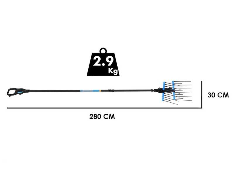 Campagnola Alice STAR ECO Plug-in - Asta in carbonio - 210 - 280 cm - Abbacchiatore elettrico - 21.6V 5Ah