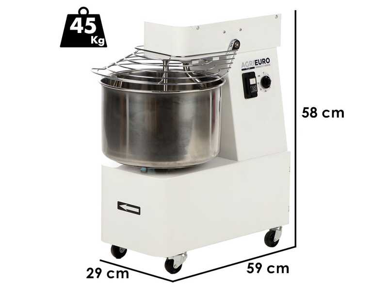 AgriEuro Top-Line Mixer 1000 S - Impastatrice a spirale - Capacit&aacute; 8 Kg