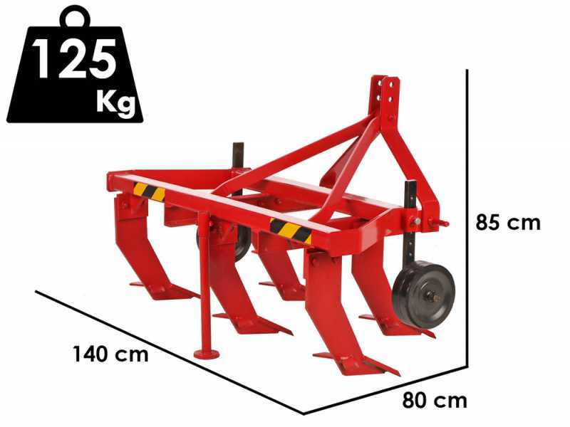 Ripuntatore agricolo serie leggera 140 - 5 ancore - Ruote in acciaio