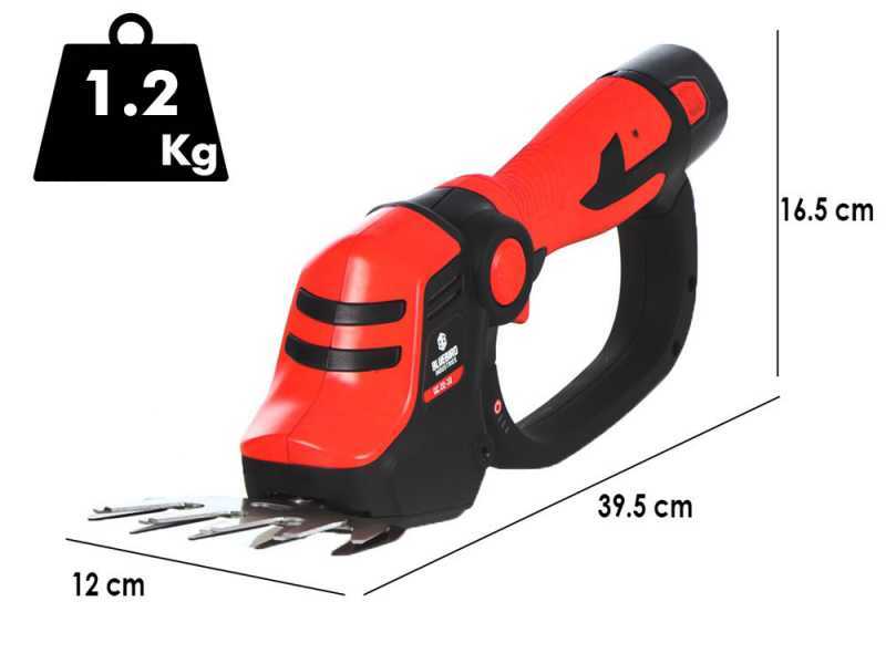 Blue Bird GC 22-10 - Forbice tagliaerba a batteria - Tagliasiepi - 12.6 V 2.5 Ah + Asta di prolunga