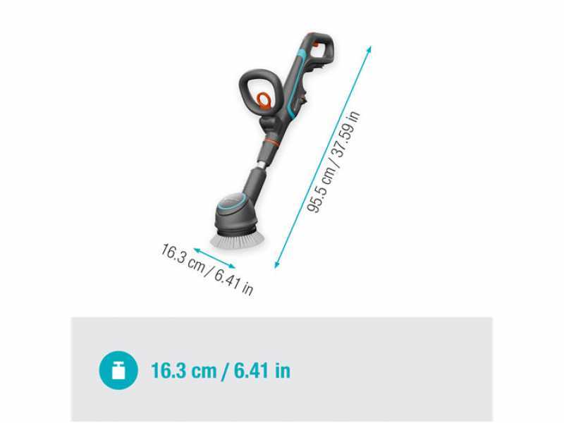 Gardena AquaBrush Compact 02/18V - Lavapavimenti a batteria - con starter kit 18V - 2.5Ah