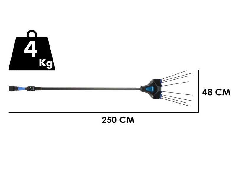 VESCO GALAXY XR14F.1 - Abbacchiatore con batteria a litio - Asta fissa 250cm - 14.4V 6Ah