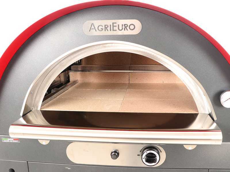 Forno a gas e a legna per pizza da esterno Pulcinella Rosso - per 4 pizze