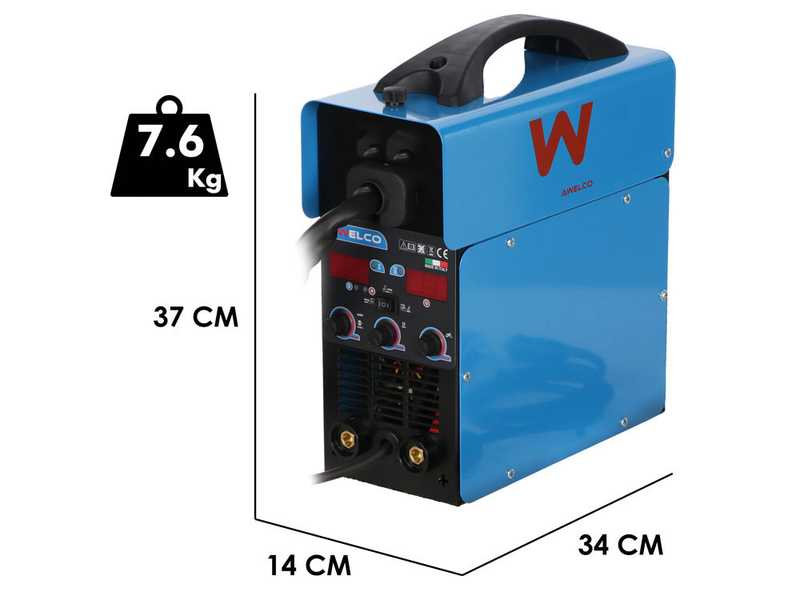 Awelco EASYMIG 180 - Saldatrice Inverter Multiprocesso - MIG/MMA/TIG LIFT - GAS/NO GAS