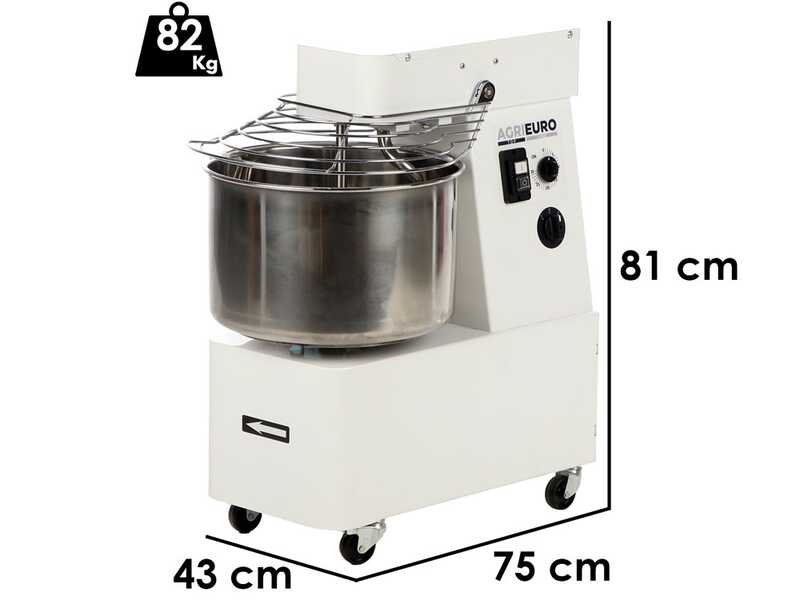 Mixer 2000 T-2G - Impastatrice a spirale - Da 16 Kg trifase a 2 velocit&agrave;