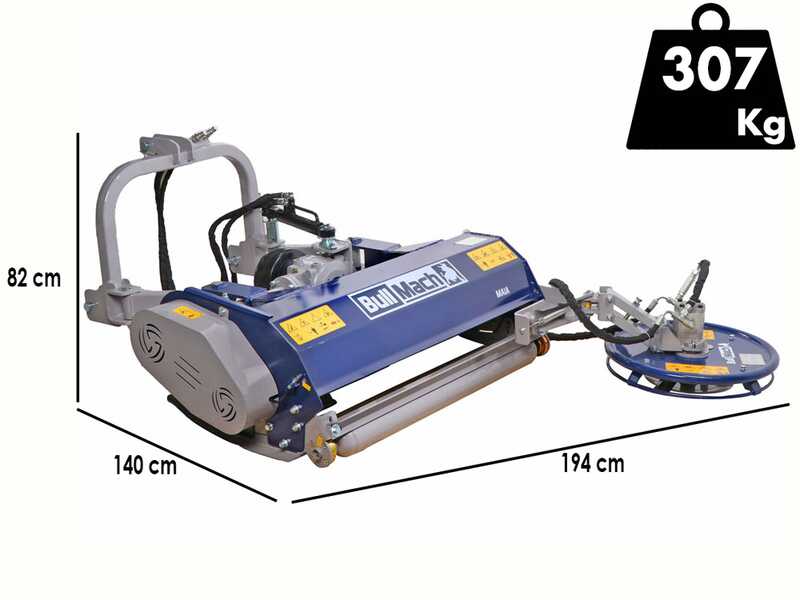 BullMach Maia 115 SH - Trinciaerba per trattore con disco interfilare - Serie media - Spostamento idraulico