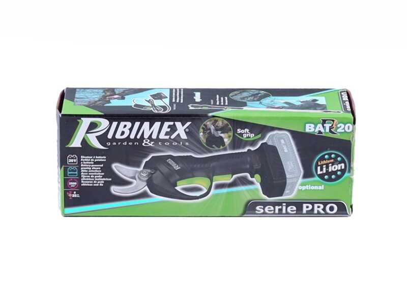 Ribimex PRBAT20/SEC - Forbice elettrica da potatura su asta 147-203 cm - 20V/2Ah