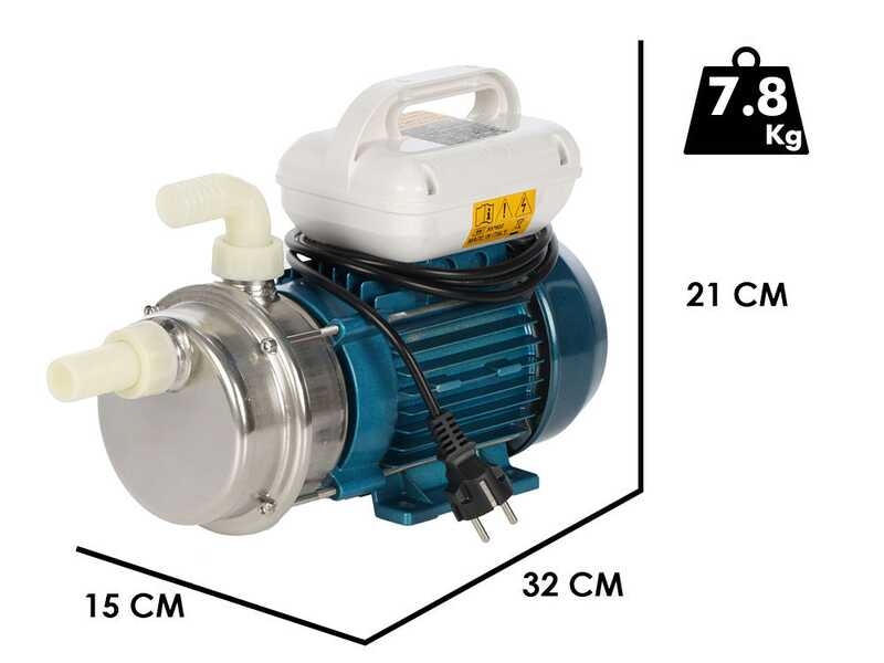 Tellarini ALM 25 - Pompa elettrica da travaso per olio in acciaio inox - Raccordi in NYLON dritto+curvo - Monofase - 230V