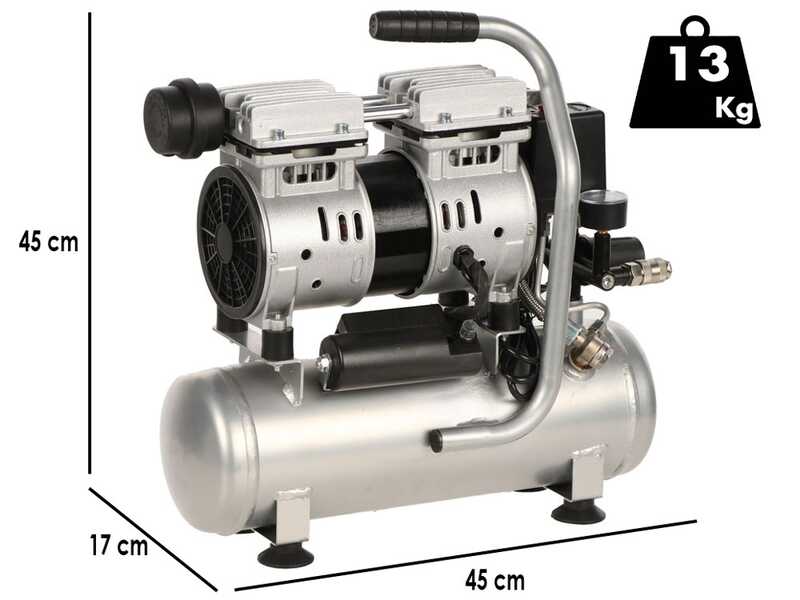 Hyundai 4J-750-6L - Compressore aria elettrico silenziato  - motore 1 HP