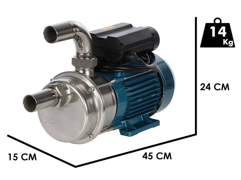 Tellarini ALT 40 - Pompa elettrica da travaso per olio in acciaio inox - Raccordo in INOX dritto+curvo - Trifase - 400V - Scegli i tuoi raccordi!