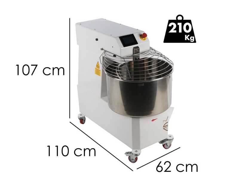 SPIRALMAC SV60 2 VEL Touch - Impastatrice ad alta idratazione a spirale - 60 Kg - Trifase