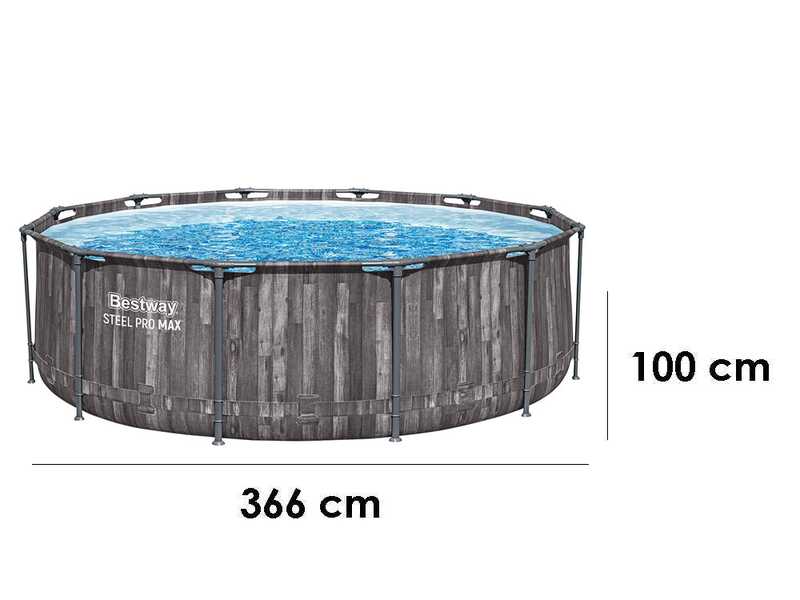 Bestway Steel Pro Max 5614X - &Oslash;366x100 cm - Piscina Rotonda