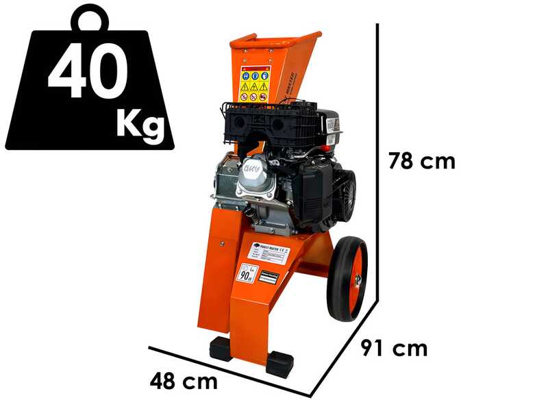 Forest Master FM6DDES-MUL - Biotrituratore a scoppio - Motore a benzina LCT da 7 HP - Avviamento elettrico
