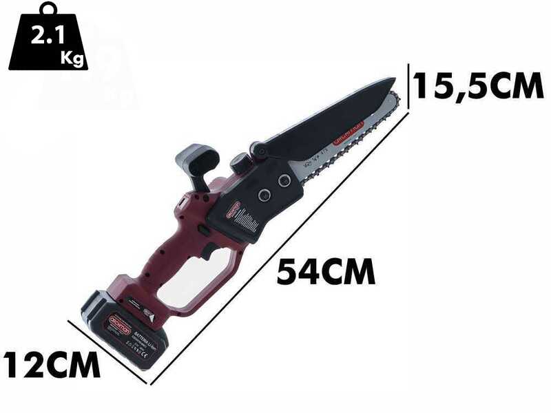 Archman PE01X - Potatore elettrico a batteria + asta di prolunga - 205-265 cm - 2x 21V 4Ah