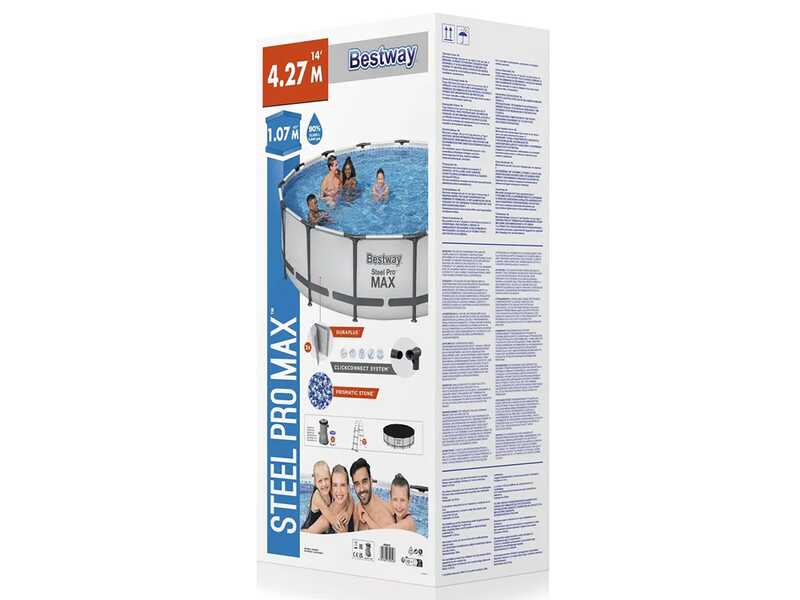 Bestway Steel Pro Max 56950 - &Oslash;427x107 cm - Piscina Rotonda per 7-8 Persone