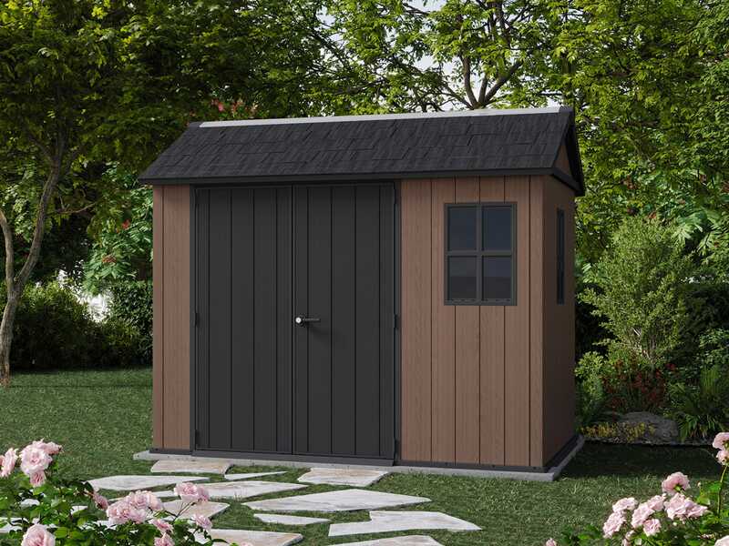 Keter Newton plus 759/975 - Casetta da giardino - Con porta doppia anta e finestre - 230x287x246 cm