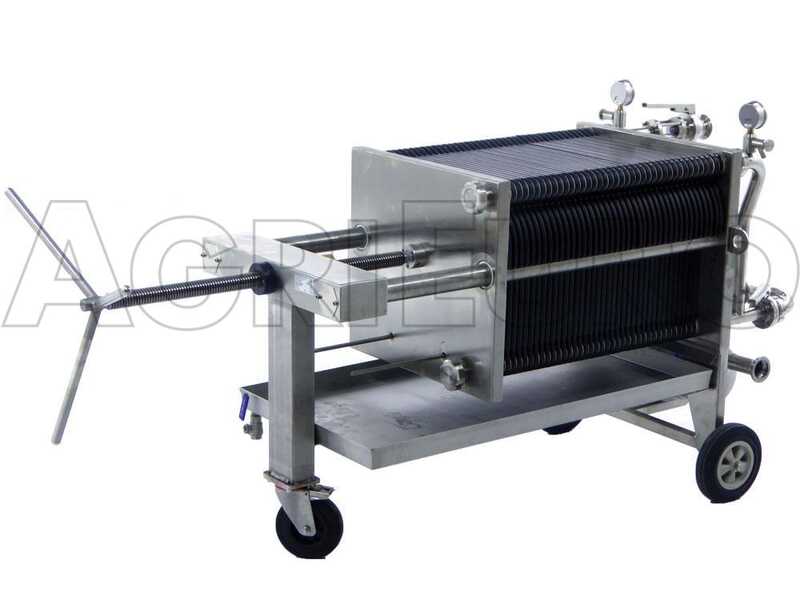 OUTLET - PICCOLI DIFETTI ESTETICI - Enotecnica Pillan FC44 - Filtro professionale per cantina da 40 cartoni 40x40 cm - telaio/pompa acciaio INOX