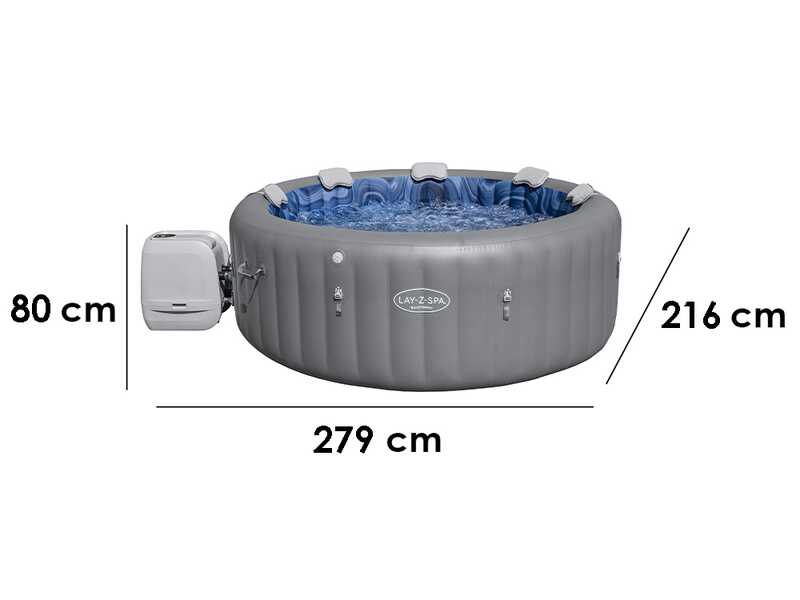Bestway Lay-Z-Spa Santorini HydroJet 6001T - &Oslash;216x80 cm - Piscina idromassaggio spa