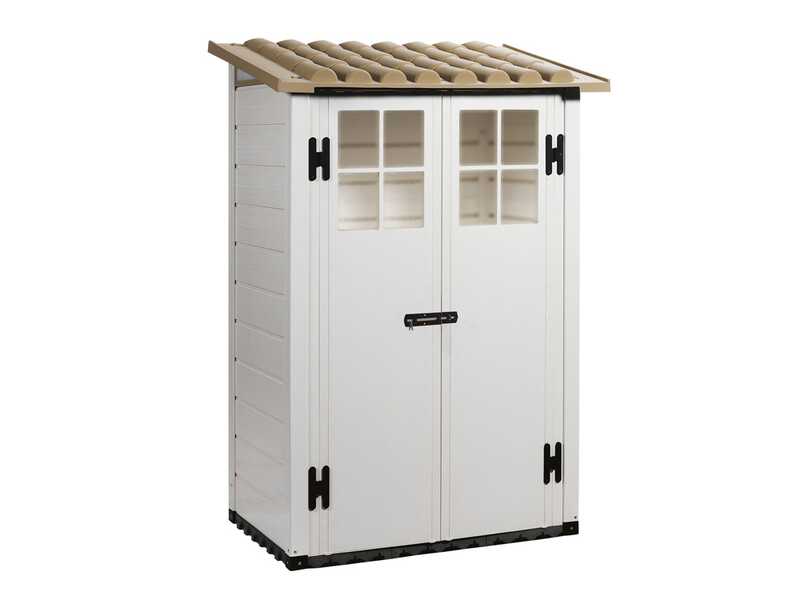 Garofalo Tuscany Evo 100 - Casetta da giardino - Con finestre e porta a doppia anta - 122.5x82.5x201 cm