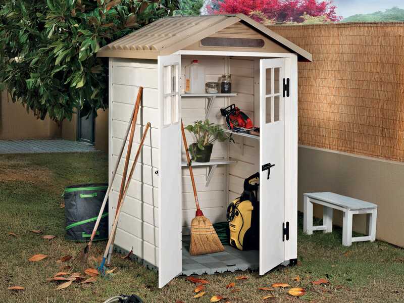Garofalo Tuscany Evo 120 - Casetta da giardino - Con finestre e porta a doppia anta - 122.5x122.5x214 cm