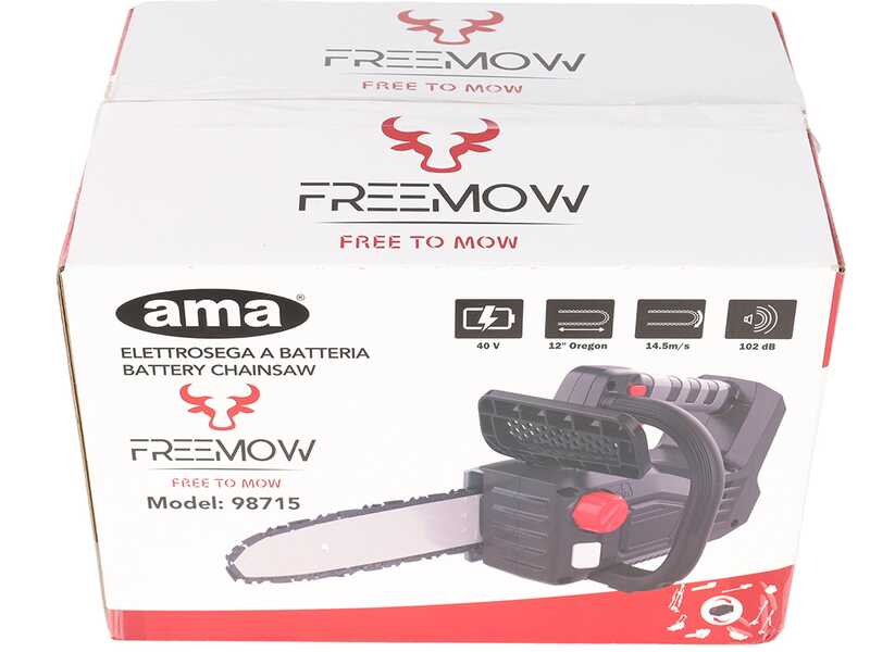 Ama Freemow 98715 - Elettrosega a batteria da potatura - 40V 2.5Ah  - Barra da 30cm