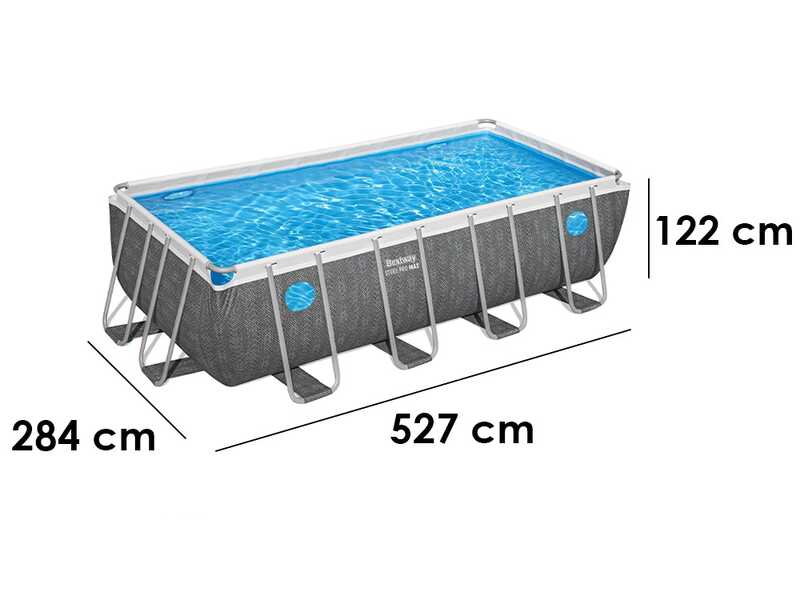 Bestway Steel Pro Max Splashview 561MB - 488x244x122 cm - Piscina fuori terra per 5-6 Persone