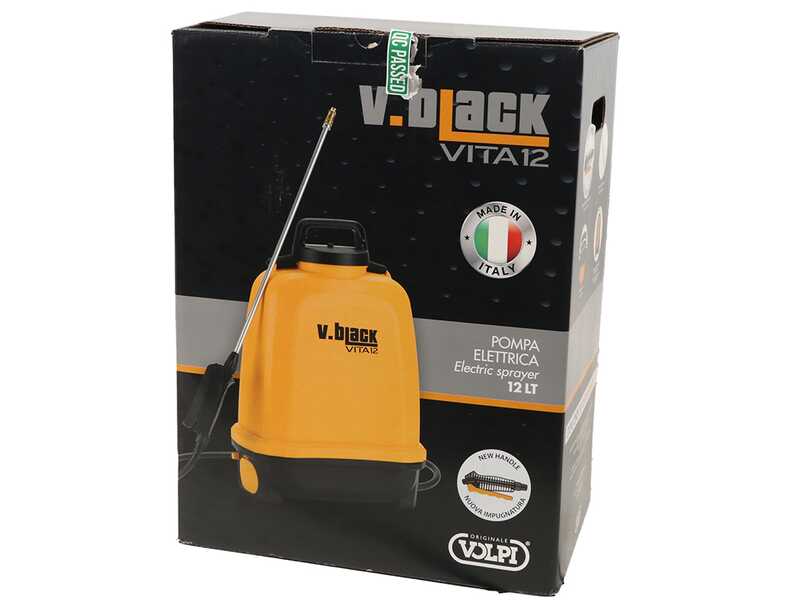 Volpi V-BLACK VITA 16 - Pompa irroratrice elettrica a batteria a spalla con trolley - Con tubo da 2m