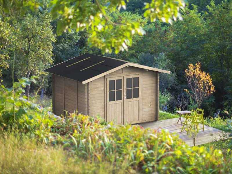 Alce Opera 250x250 - Casetta da giardino in legno - Con finestre e porta a doppia anta - 250x250x207 cm
