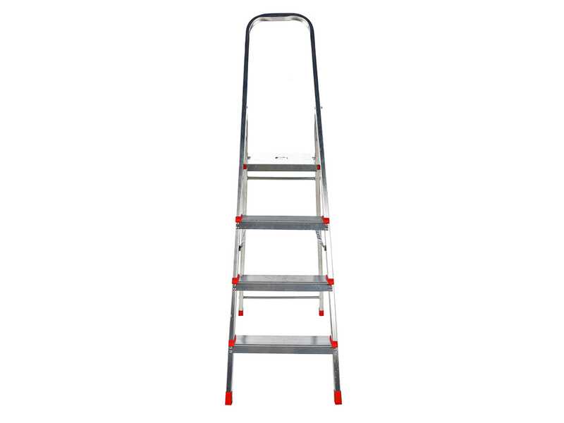 Scalandrino in alluminio con cavalletto Alice 4, 4 gradini, 1.49 m - Altezza stimata operativa 1.88 m