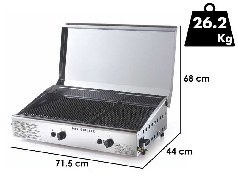 Ompagrill Double 4069/Cover/M - Plancha a gas con coperchio