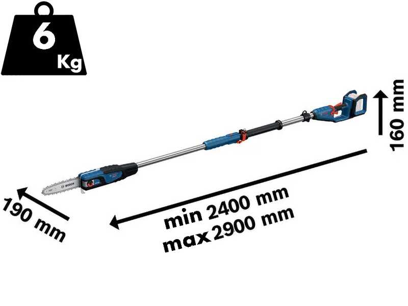 Bosch Professional GKE 18V-25T - Potatore elettrico a batteria su asta telescopica -18V 8Ah