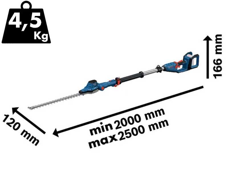 Bosch Professional GHE 18V-50T - Tagliasiepi a batteria su asta - 18V - SENZA BATTERIE E CARICABATTERIE