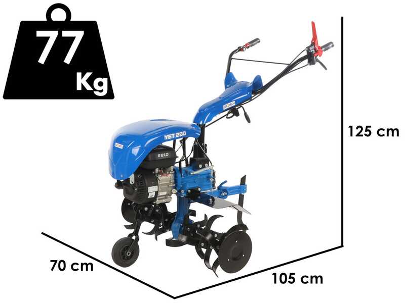 EuroMech YET 280 - Motozappa a scoppio 6.5 HP - Motore Honda GX200
