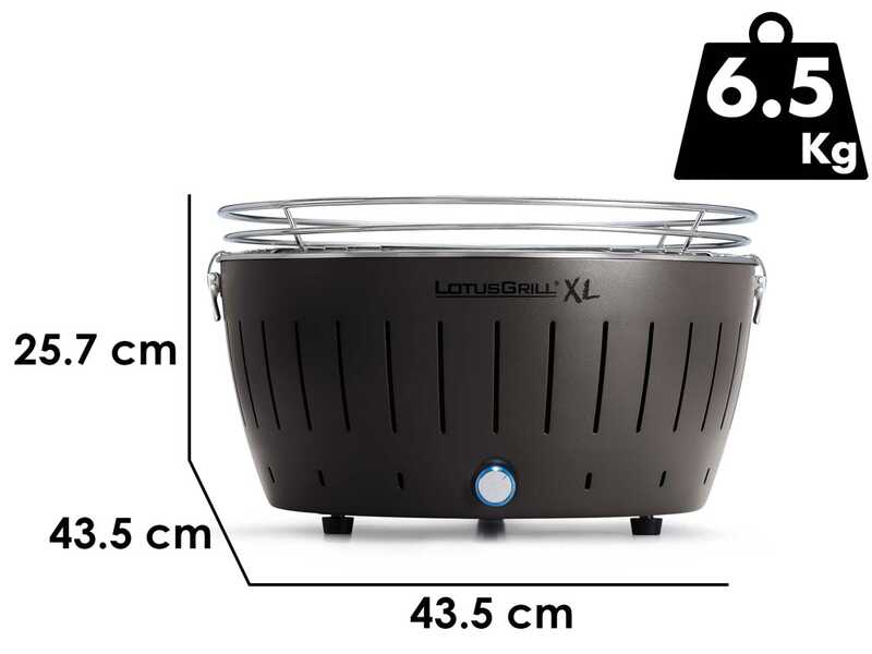 LotusGrill LG G435 U - Barbecue portatile per esterno XL - Scocca antracite