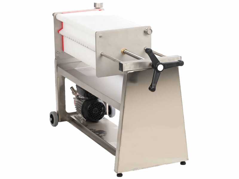 Enotecnica Pillan F40 - Filtro a cartoni per vino carrellato - Telaio INOX e pompa NOVAX
