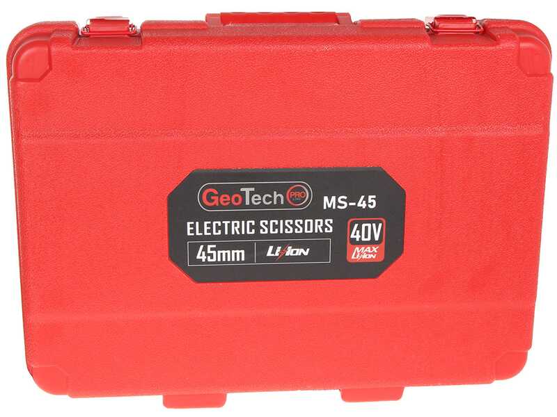 OUTLET - UTILIZZATO PER PROVA - GeoTech-Pro MS-45 - Forbice elettrica da potatura - 2x 18V 5Ah