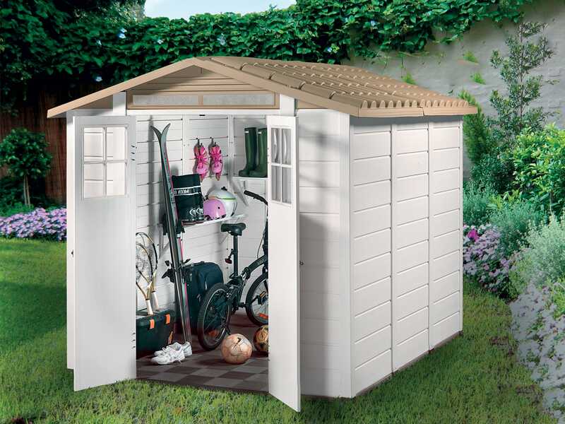Garofalo Tuscany Evo 240 - Casetta da giardino - Con finestre e porta a doppia anta - 202.5x242.5x220 cm